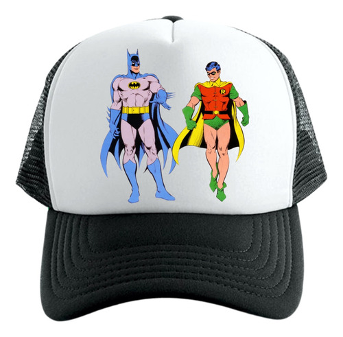 Gorra Tipo Trucker Negra Batman Y Robin (1968)