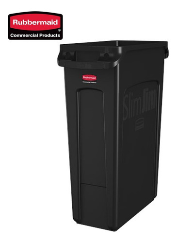 Contenedor Slim Jim Bote Rubbermaid 87 Litros 23 Gal 3540 Color Negro