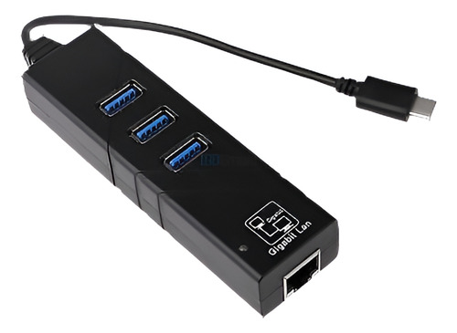 Tipo C De Usb A Usb 3.0 Hub Con Adaptador De Red Lan Etherne