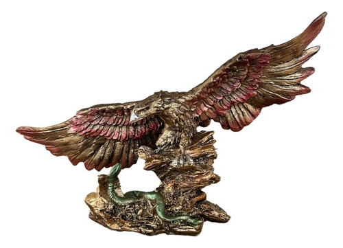 Águila Contra Serpiente 18cm Figura Decorativa, Jart Dorado