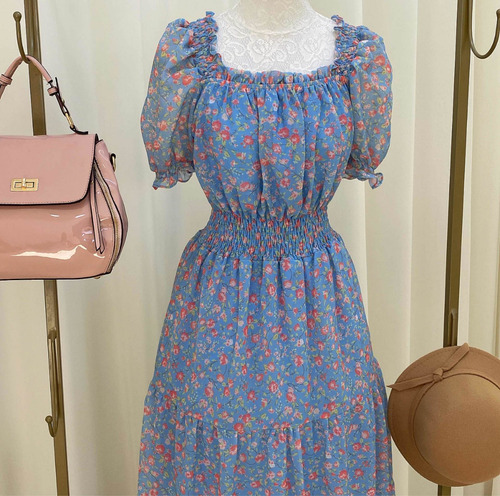 Imagem 7 de 9 de Vestido Longo Rodado Ciganinha Ombro A Ombro Floral