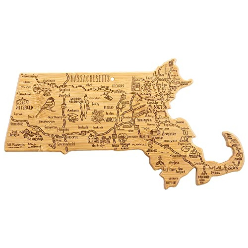 Destination Massachusetts State Shaped Serving And Cutt...