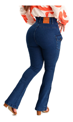 Pantalon Acampanado Colombiano De Dama Con Stretch Itzi 509