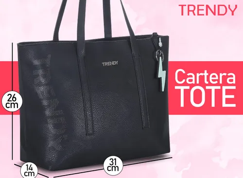 Cartera Tote Morral Trendy Eco Cuero Grande Mujer Urbana