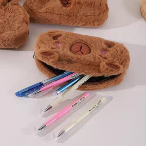Cartuchera Escolar Kawaii Capibara Cute Carpincho Peluche Capi Timido