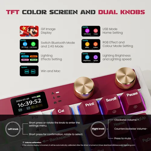 Teclado Mecánico Inalámbrico Español Rk Royal Kludge M87rojo