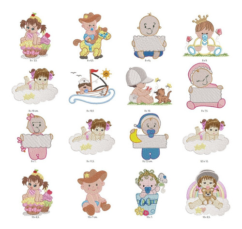 54 Diseño De Matrices P/ Maquinas De Bordar Bebes Hermosos