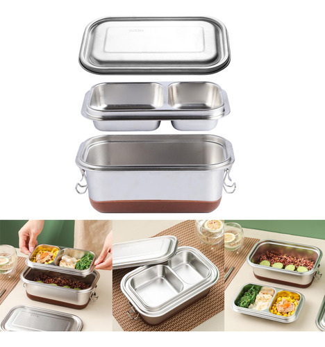 Envase De La Caja De La Comida Del Plata De 2 Niveles