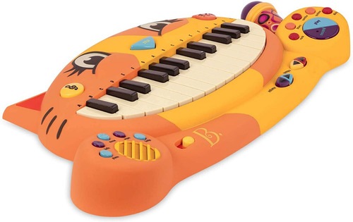 Teclado Infantil Interactivo B. Meowsic Con Microfono *sk Color Naranja/amarillo