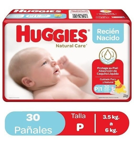 Pañal Huggies Natural Talla P X30 Unidades - Bulto 4paq