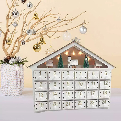 Nuevo Calendario De Adviento Navideño De Madera Con 24