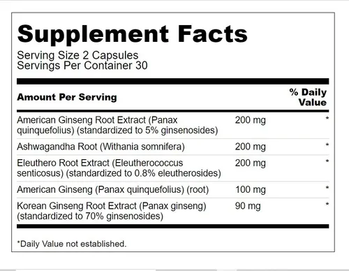 Doble Ginseng Plus 60 Caps - Unidad a $967