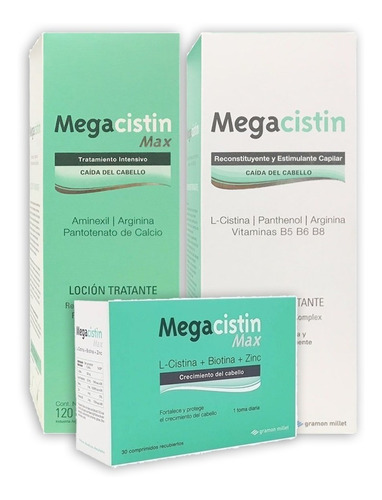 Megacistin Comprimidos Max X30 +locion Max + Shampoo Gratis