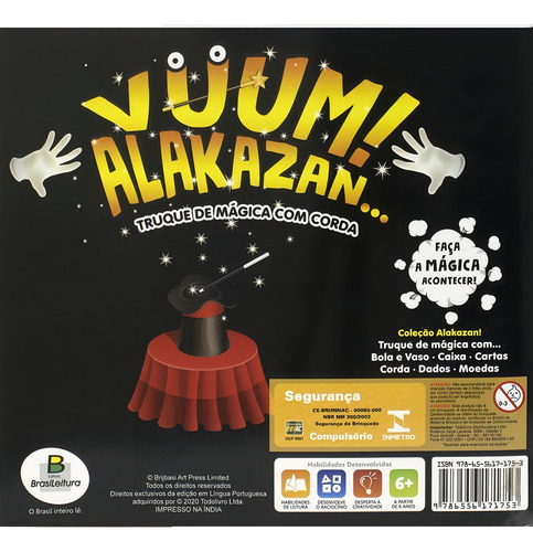 Vuum! Alakazan...Truque de Mágica com CORDA, de Brijbasi Art Press Ltd. Editorial Brasileitura, capa mole em português, 2022