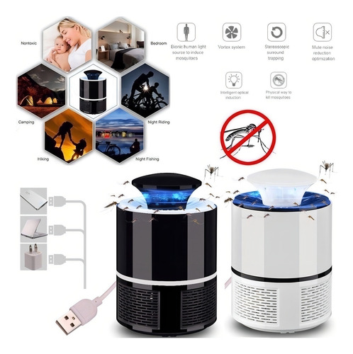 Lámpara Usb Mata Mosquitos Insectos Repelente De Moscas