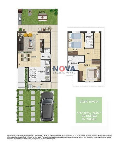 Imagem 12 de 18 de Casa Com 2 Dormitórios À Venda, 69 M² Por R$ 345.000,00 - Vilagio Veneza - Cotia/sp - Ca1907