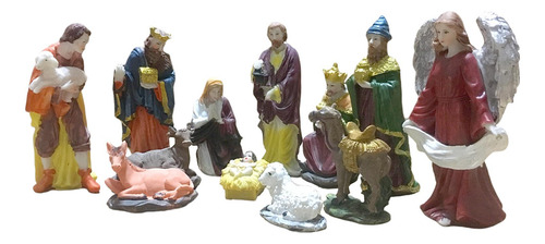 Juego De Pesebre Colorido De 12 Piezas Adornos Escena De