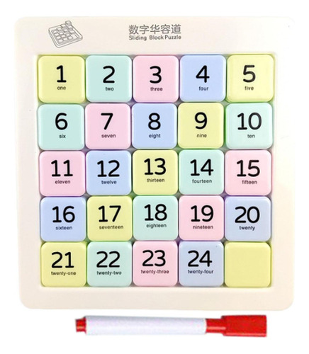 Rompecabezas Deslizante Con Números Magnéticos, Juego 5x5
