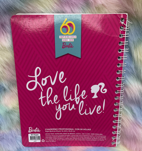 Libreta Cuarderno Original Barbie 60 Aniversario