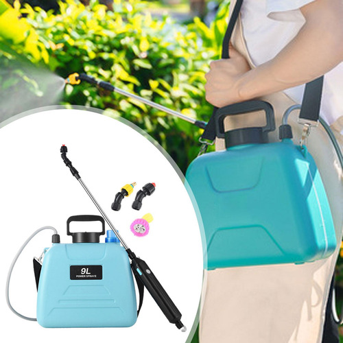 Gardinador Eléctrico De Jardín Con Botella 9l Azul 27x32cm