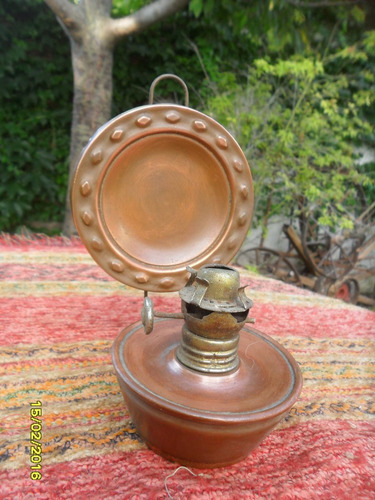 Antiguo ? Mechero Mecherito Farolito Lampara Cobre A Reparar (Usado)