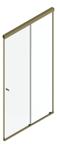 Box De Banheiro Dourado Fosco Até O Teto 2m X 3m Sem Vidro