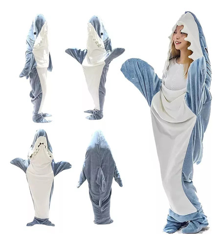 Saco De Dormir Con Capucha Shark Blanket Para Adulto