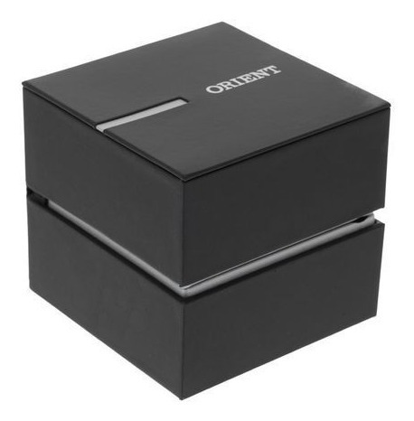 Relógio Orient Masculino Prata Visor Preto Calendário Origin