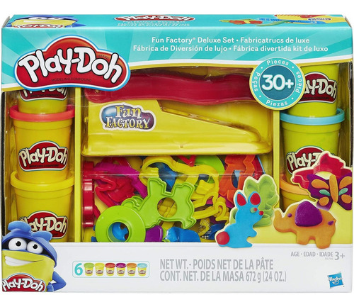 Play-doh Fun Factory Set Hasbro 31 Accesorios 6 Latas