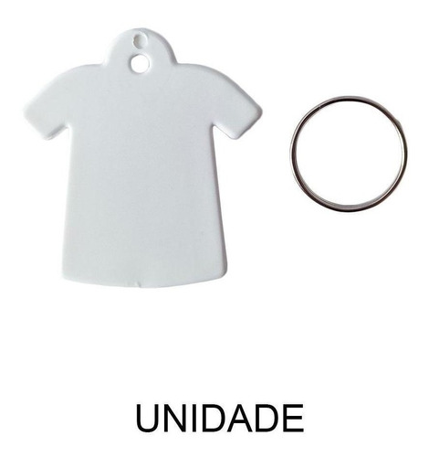 Chaveiro Polímero Branco Camiseta Sublimação Sm 1 Unidade