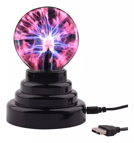 Mini Lampara Plasma Energía Táctil Bola Rayos Escritorio Usb