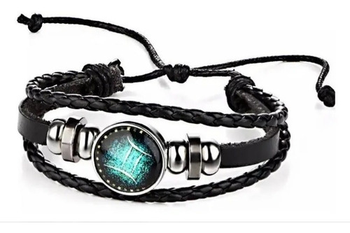 Pulsera De Signo Del Zodiaco Brazalete Cuero Sintético