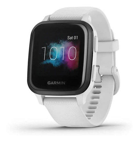 Imagen 4 de 5 de Smartwatch Garmin Venu Venu Sq - Music Edition 1.3" caja 40mm de polímero reforzado con fibra white, malla white de silicona y bisel slate de aluminio anodizado