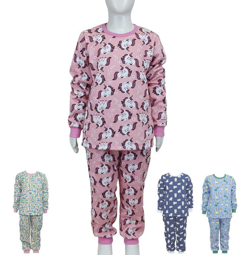 Pijama Infantil Inverno Moletinho Flanelado Com Punho