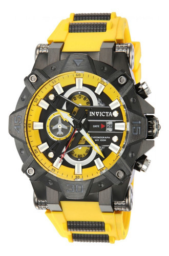 Reloj Para Hombres Invicta Aviator 40178 Amarillo, Negro