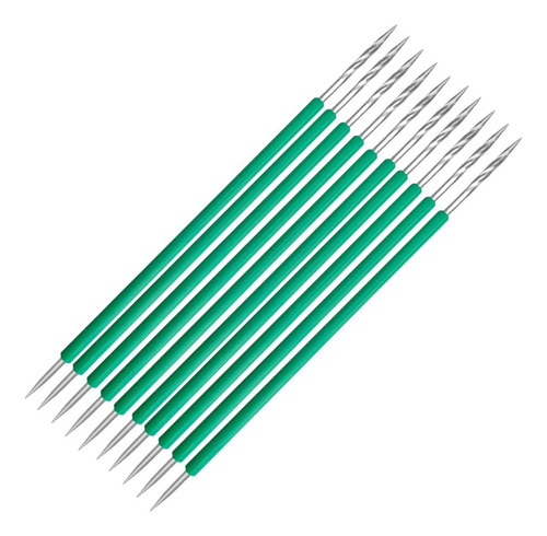 Kit 10 Palito Verde Bastão Duplo Para Unhas E Cutículas