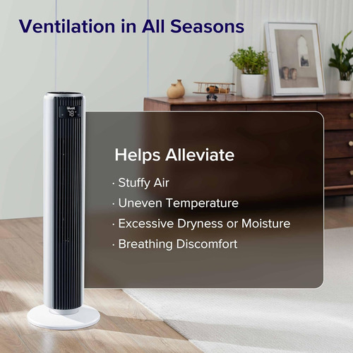 Ventilador De Torre Levoit, 28 - 48 Db, Oscilante, 5 Velocid