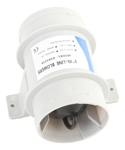 Ventilador En Línea De 3 Pulgadas, 12 V, Sentina Marina Sile