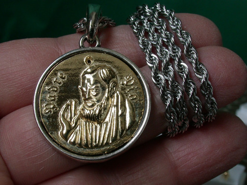 Luli Cadena Medalla Colgante Padre Pio Acero Unisex Combinad