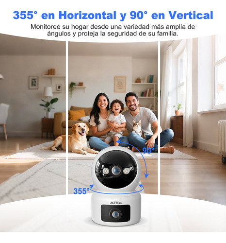 Atsg® 10mp Wifi Doble Lente Cámara De Seguridad 2.4/5ghz