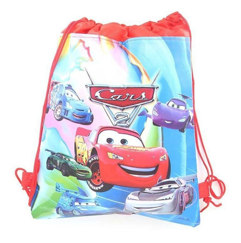 Pack 5 Bolsas Mochila Tela Cars Sorpresas Cumpleaños Cars