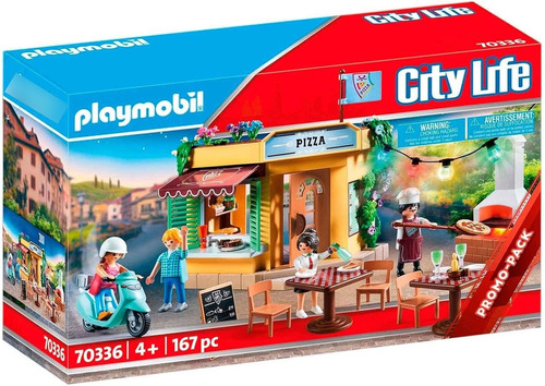 Figura Armable Playmobil 70336 City Life Pizzería 167 Piezas (Reacondicionado)