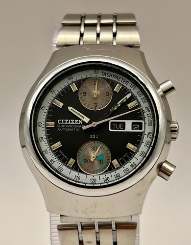 Citizen Chronograph Automatico Doble Calendario 1970#039 Plateada Claro Negro (Usado)