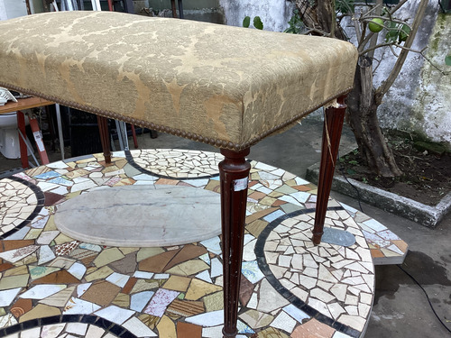 Antiguo Taburete Luis Xvi 88 Cm 45 Cm 50 Cm Laqueado Marrón (Usado)