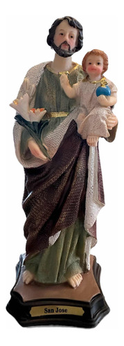 Imagen Religiosa San José Con Niño 20cm . Resina