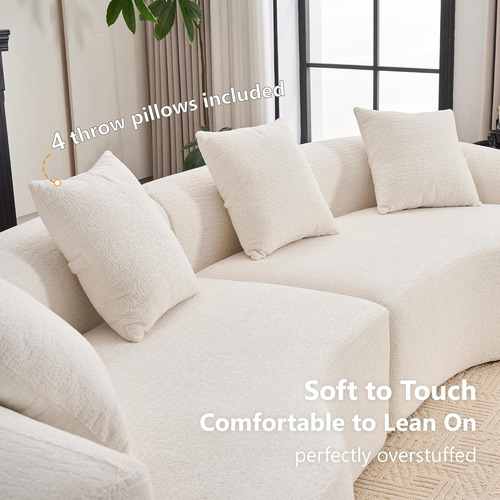 Sofa Seccional 4 Plazas Curvado Con 4 Almohadas Olodumare