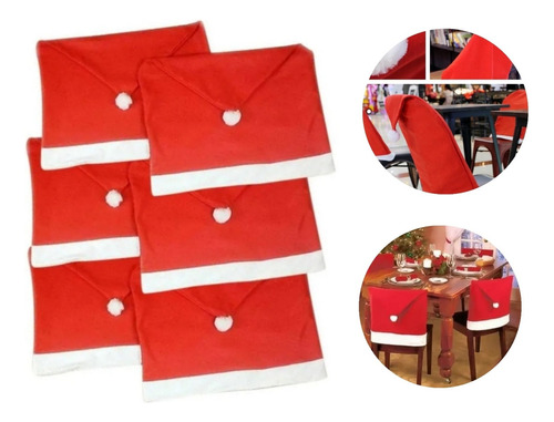 Kit 4 Capas Vermelha Para Cadeira Natal Veludo Papai Noel Cor Vermelho