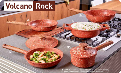 Sartén De Aluminio Modelo Bohowood76 Línea Volcano Rock
