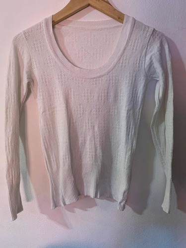 Sweater De Hilo Elastizado Talle S Blanco