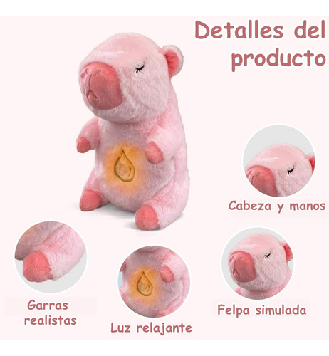 Peluche Capibara Que Respira Bebé Dormido Para La Ansiedad